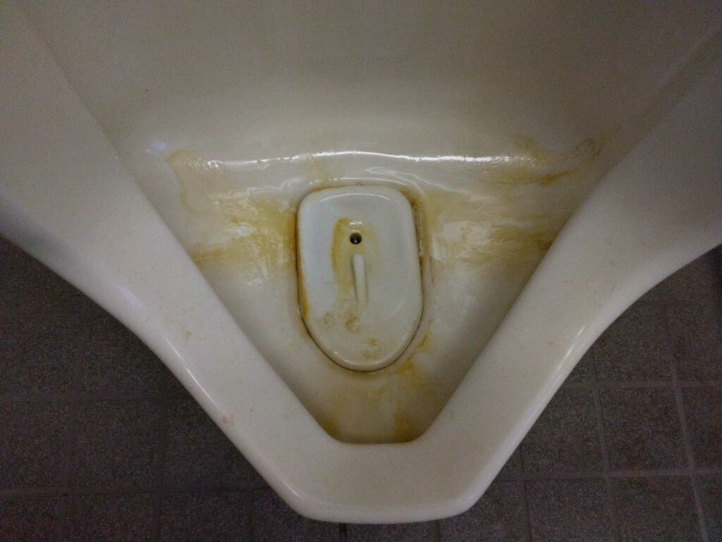 トイレ清掃(尿石除去作業)